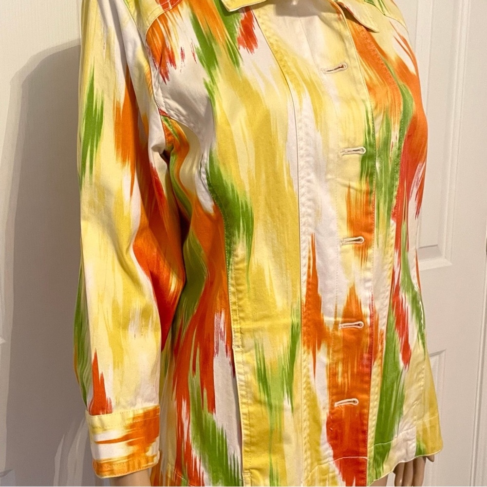 Chico's Multicolor Abstract Button-Up Jacket - image 4